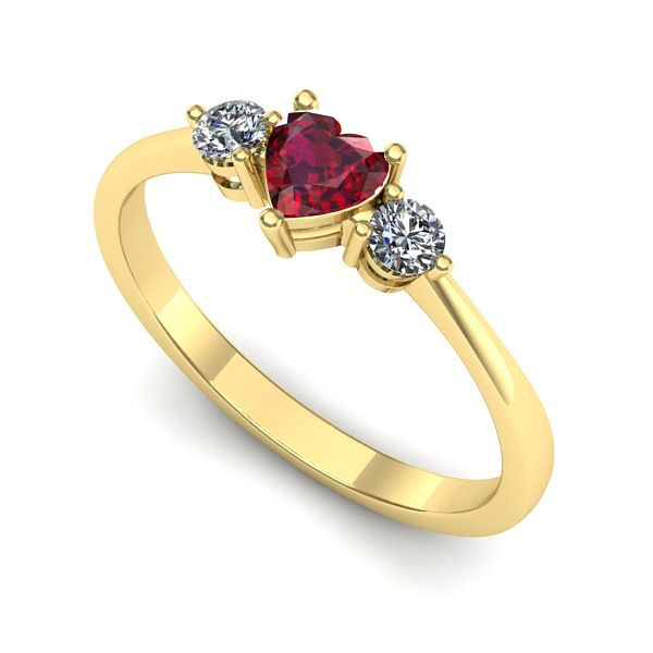 Inel de logodna din aur galben cu rubin