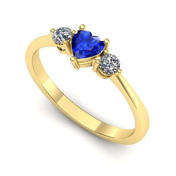 Inel de logodna din aur galben cu safir