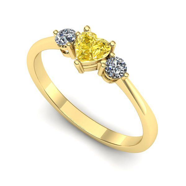 Inel de logodna din aur galben cu safir galben