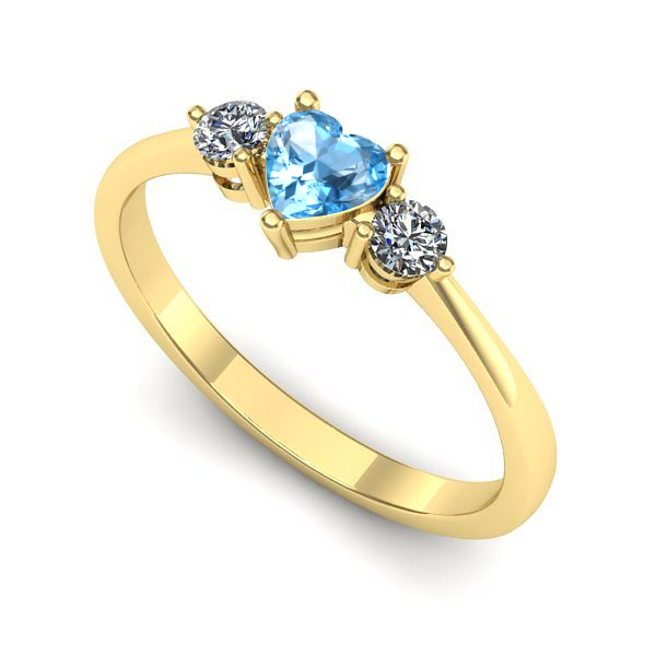 Inel din aur galben cu topaz blue