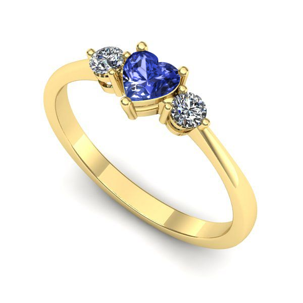 Inel de logodna din aur galben cu tanzanit