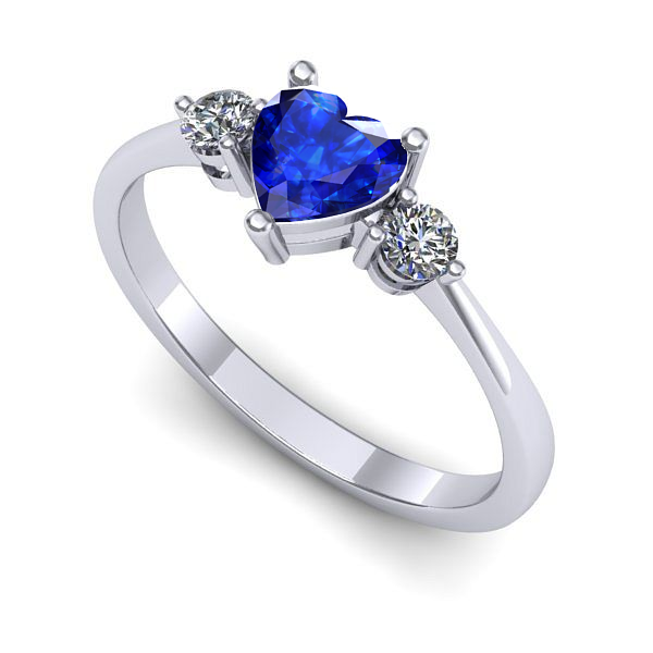 Inel din aur alb cu safir