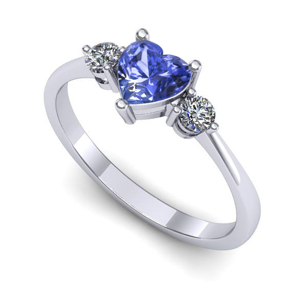 Inel din aur alb cu tanzanit