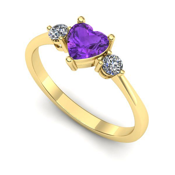 Inel din aur galben cu ametist