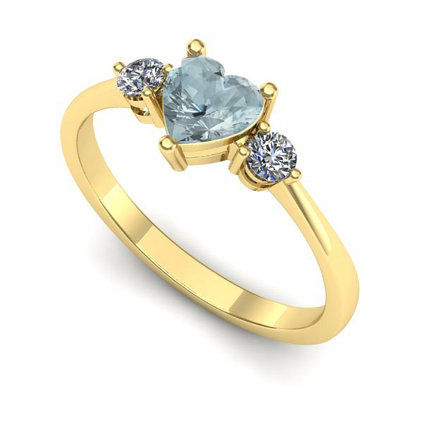 Inel din aur galben cu aquamarin