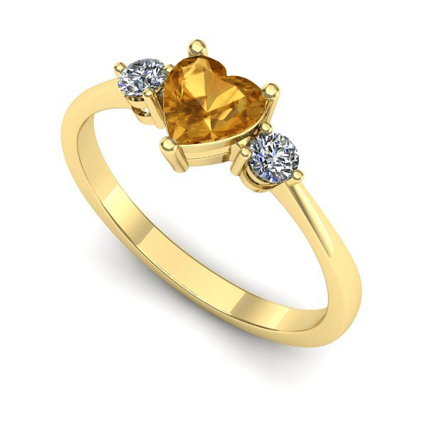 Inel din aur galben cu citrin