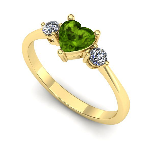 Inel de logodna din aur galben cu peridot