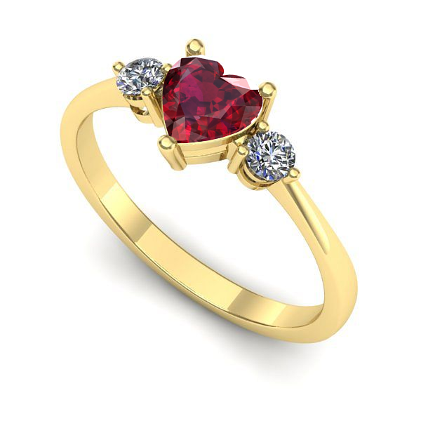 Inel de logodna din aur galben cu rubin