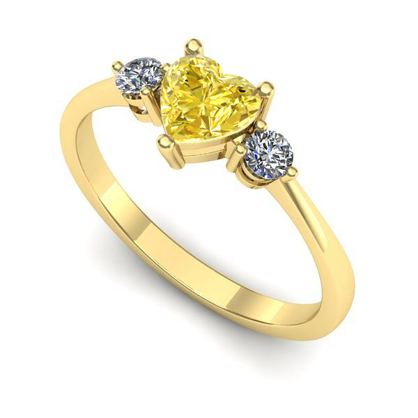 Inel logodna din aur galben cu safir galben