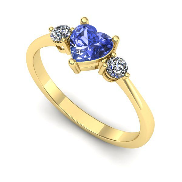 Inel din aur galben cu tanzanit