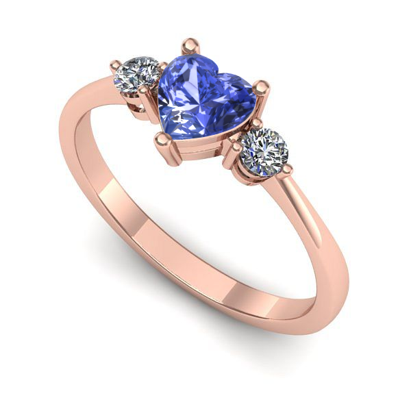 Inel din aur roz cu tanzanit