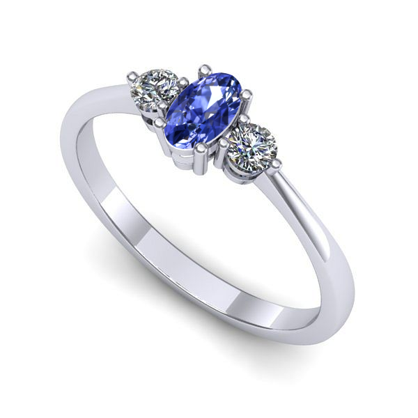 Inel din aur alb cu tanzanit