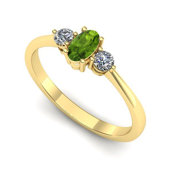 Inel din aur galben cu peridot