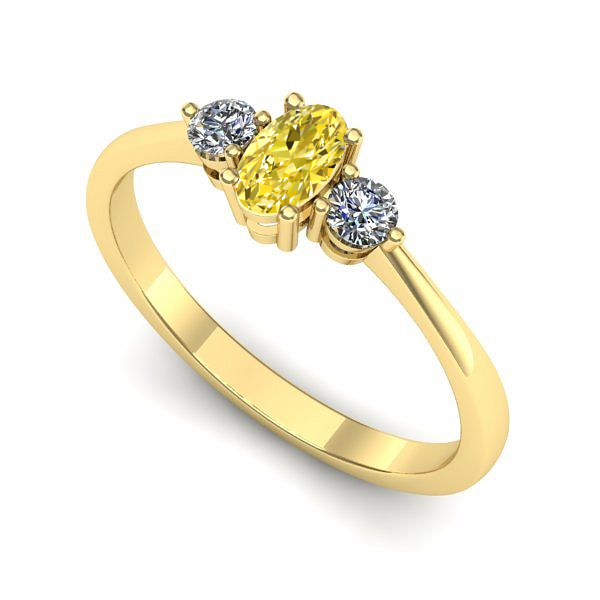 Inel logodna din aur galben cu safir galben