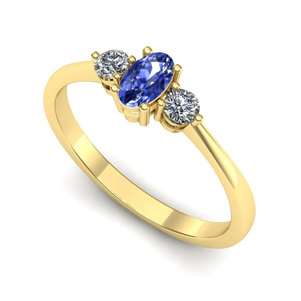 Inel din aur galben cu tanzanit