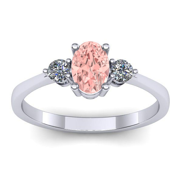 Inel logodna cu diamant de laborator roz oval