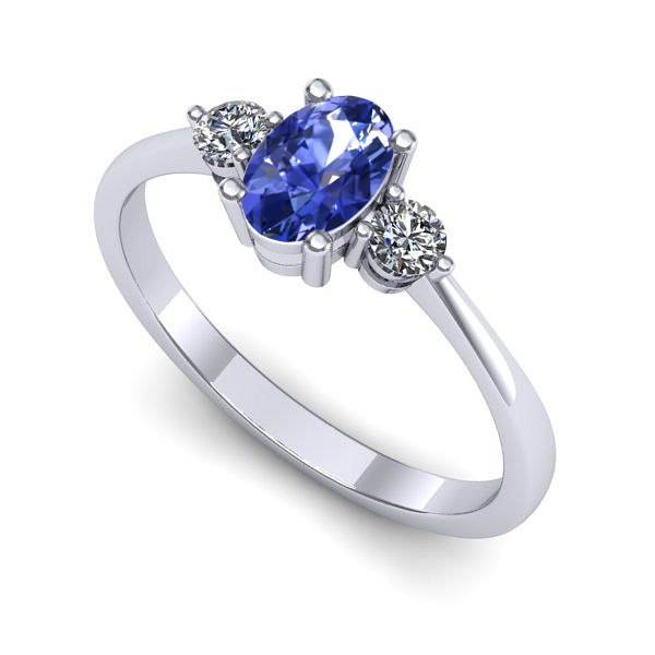 Inel din aur alb cu tanzanit