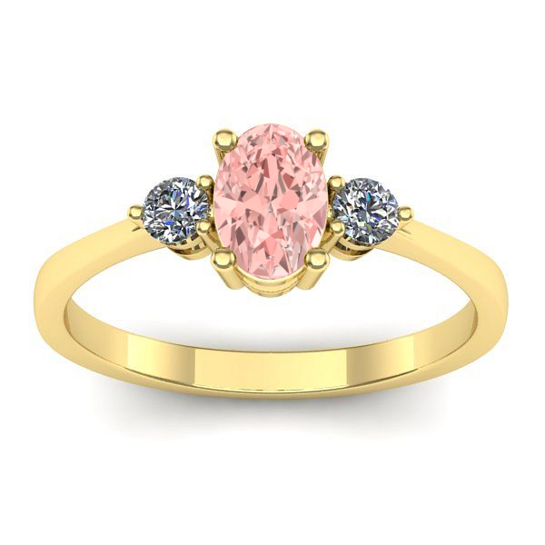 Inel de logodna cu diamant de laborator roz oval