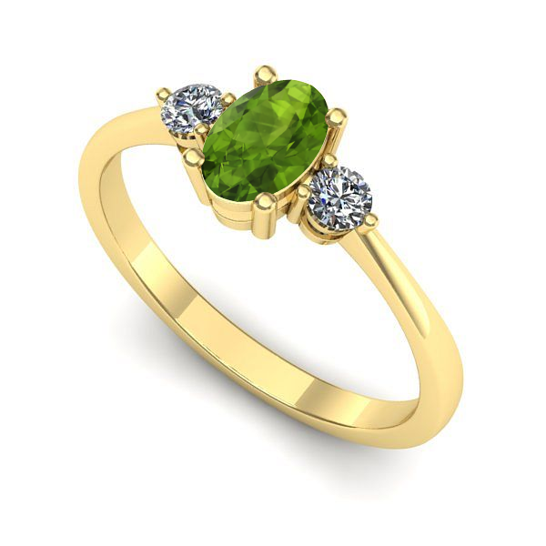 Inel din aur galben cu peridot