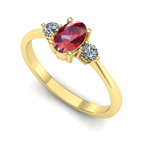 Inel de logodna din aur galben cu rubin