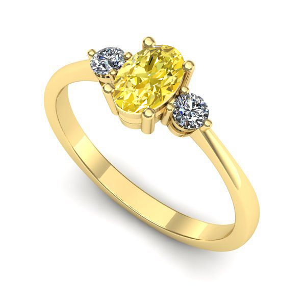 Inel logodna din aur galben cu safir galben