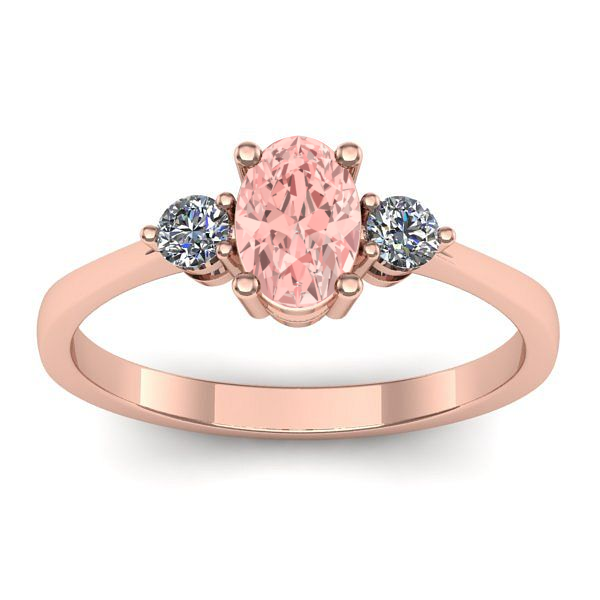 Inel de logodna cu diamant de laborator roz oval
