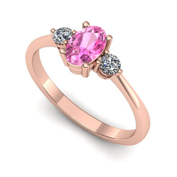 Inel din aur roz cu safir roz