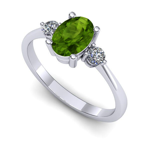 Inel din aur alb cu peridot