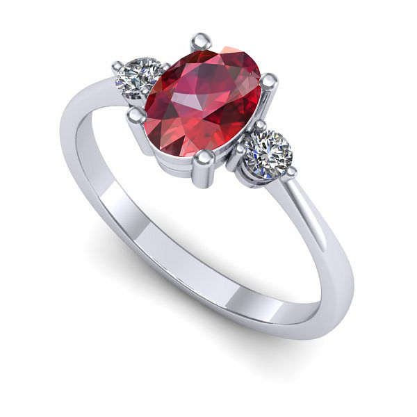 Inel din aur alb cu rubin