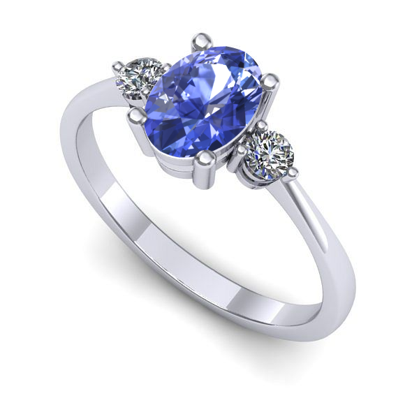 Inel de logodna din aur alb cu tanzanit
