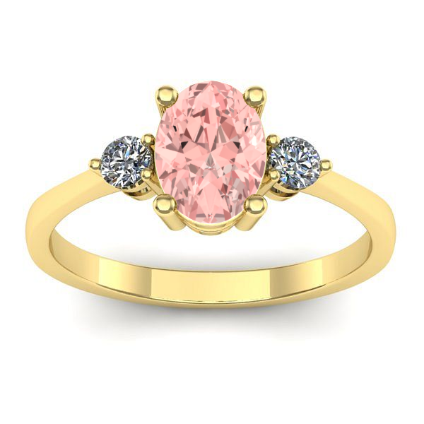 Inel de logodna cu diamant de laborator roz oval