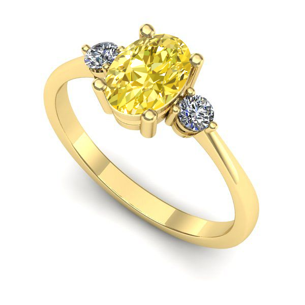 Inel de logodna din aur galben cu safir galben