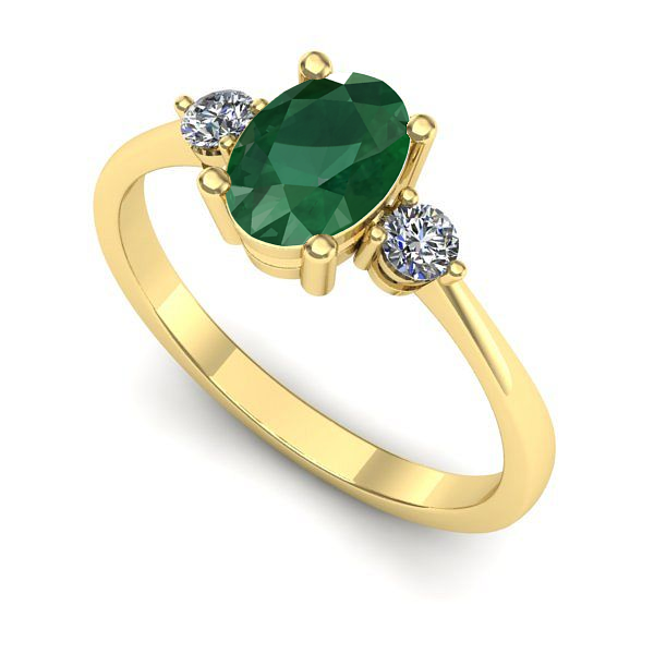 Inel din aur galben cu smarald