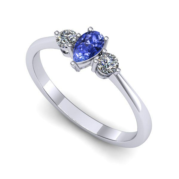 Inel din aur alb cu tanzanit