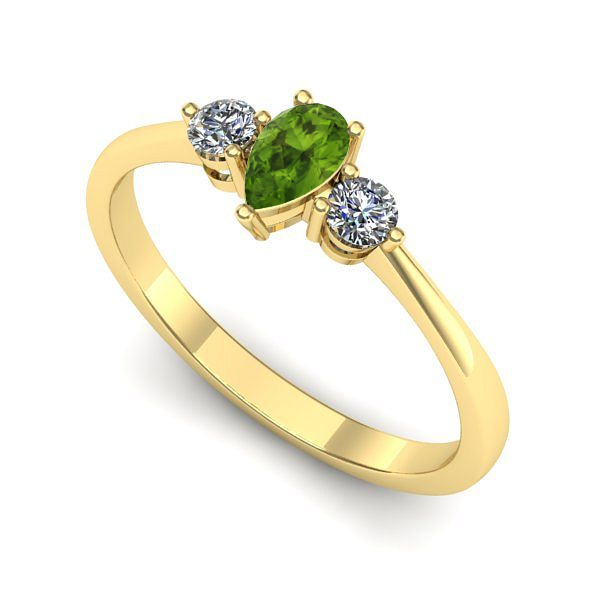 Inel din aur galben cu peridot