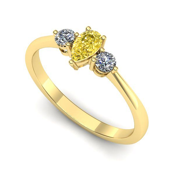 Inel de logodna din aur galben cu safir galben