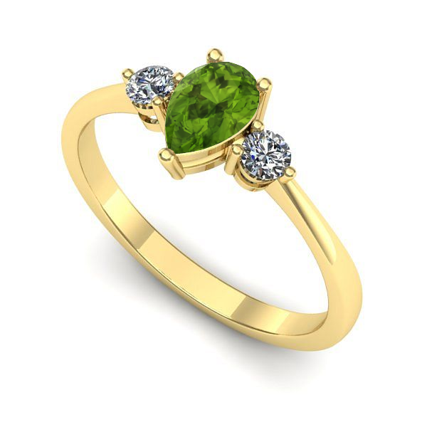 Inel de logodna din aur galben cu peridot