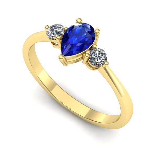 Inel din aur galben cu safir