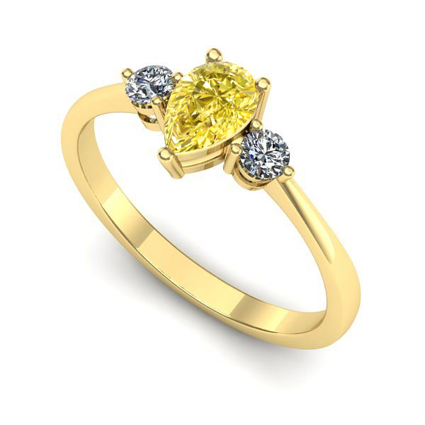 Inel logodna din aur galben cu safir galben