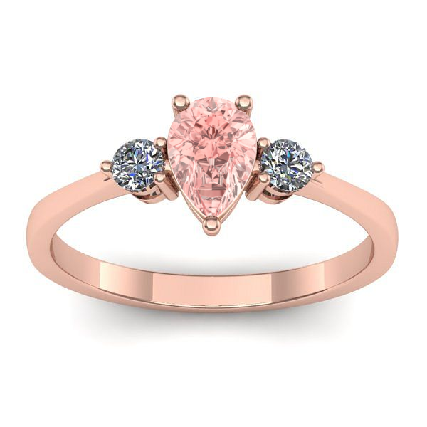 Inel de logodna cu diamant de laborator roz lacrima