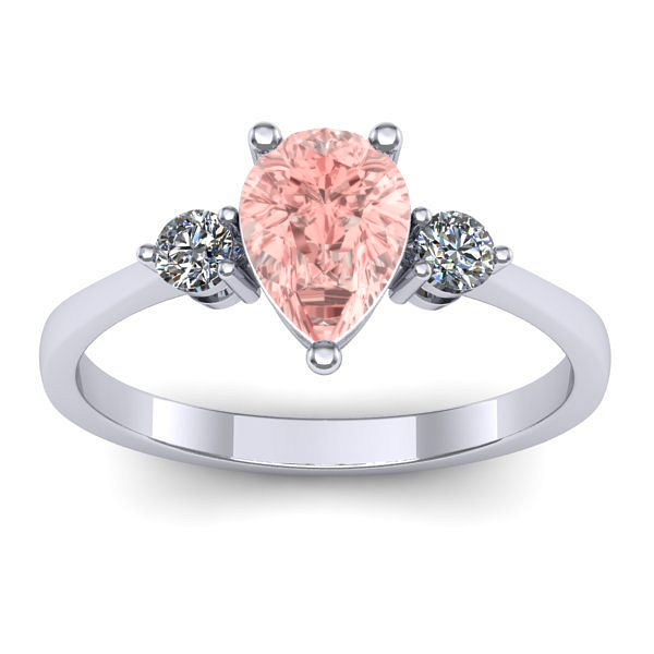 Inel de logodna cu diamant de laborator roz lacrima