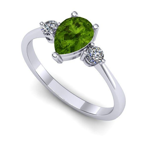 Inel din aur alb cu peridot