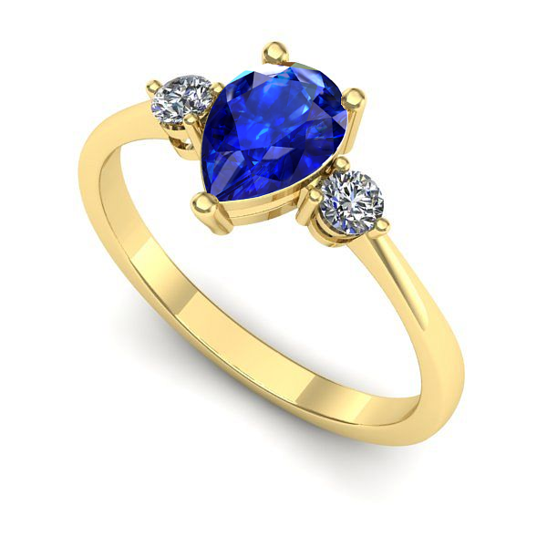 Inel din aur galben cu safir