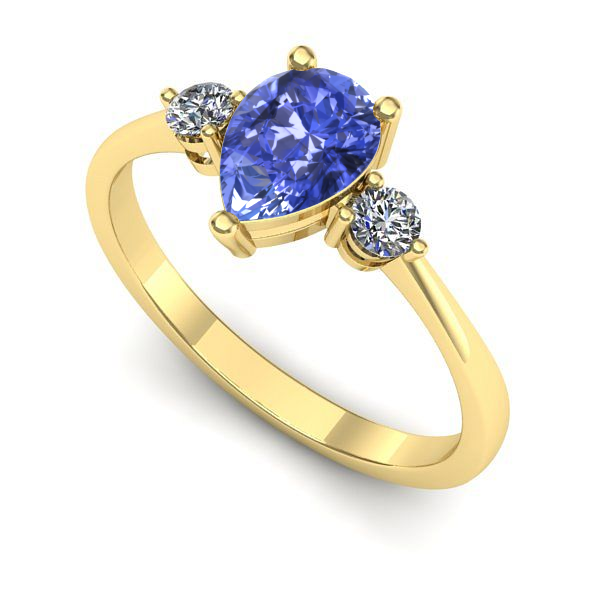 Inel din aur galben cu tanzanit