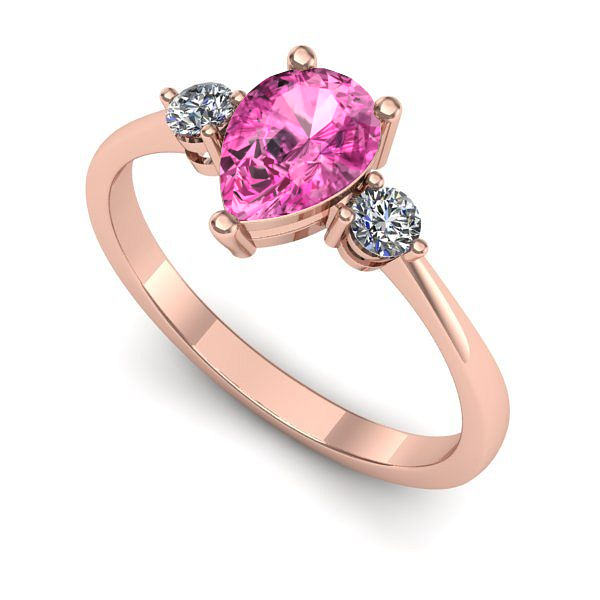 Inel din aur roz cu safir roz