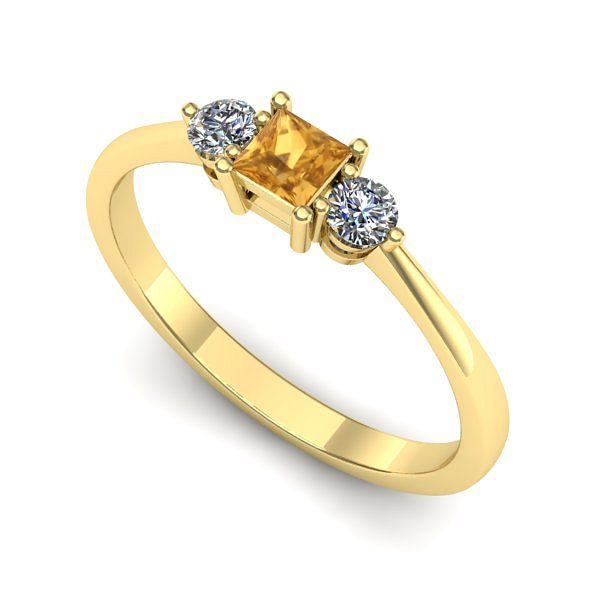 Inel de logodna din aur galben cu citrin