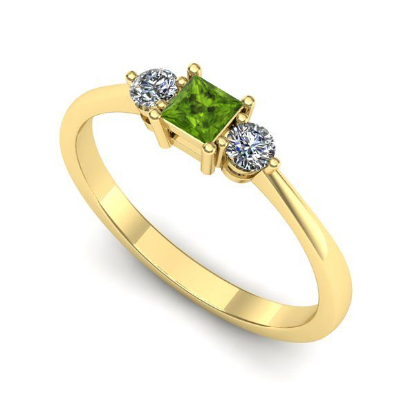 Inel de logodna din aur galben cu peridot