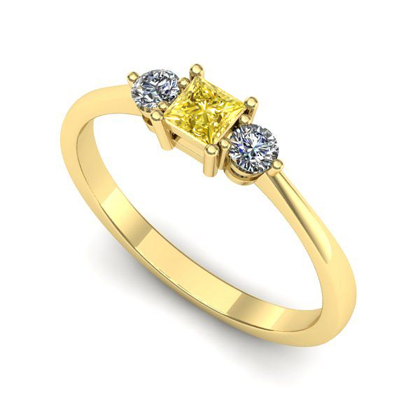 Inel de logodna din aur galben cu safir galben