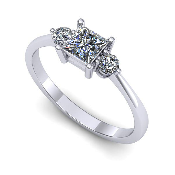 Inel logodna din aur alb cu diamant