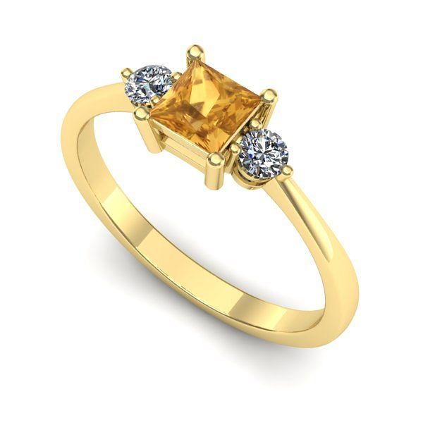 Inel din aur galben cu citrin